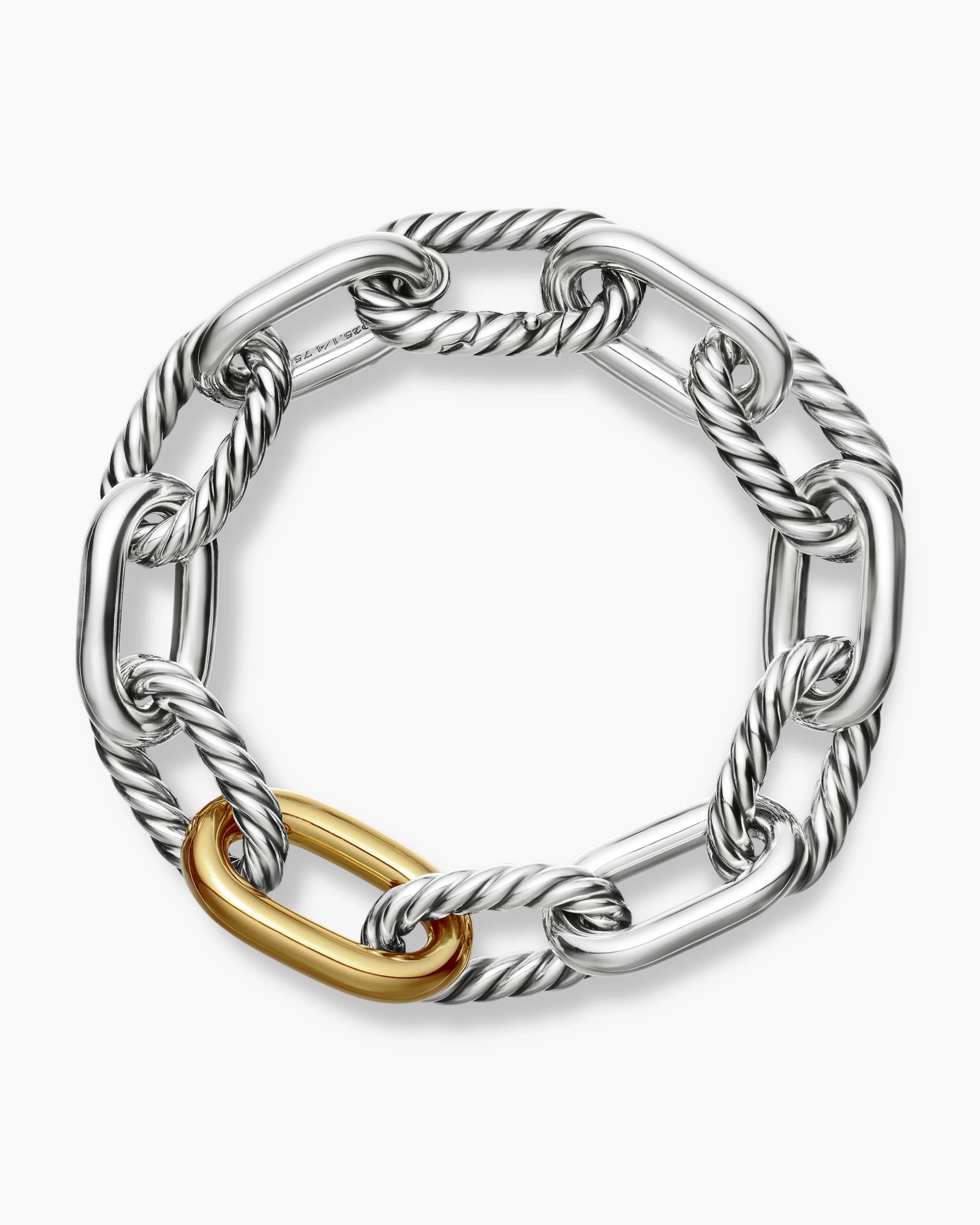 DY MADISON® CHAIN BRACELET Sterling Silver with 18K Yellow Gold, 13.5mm