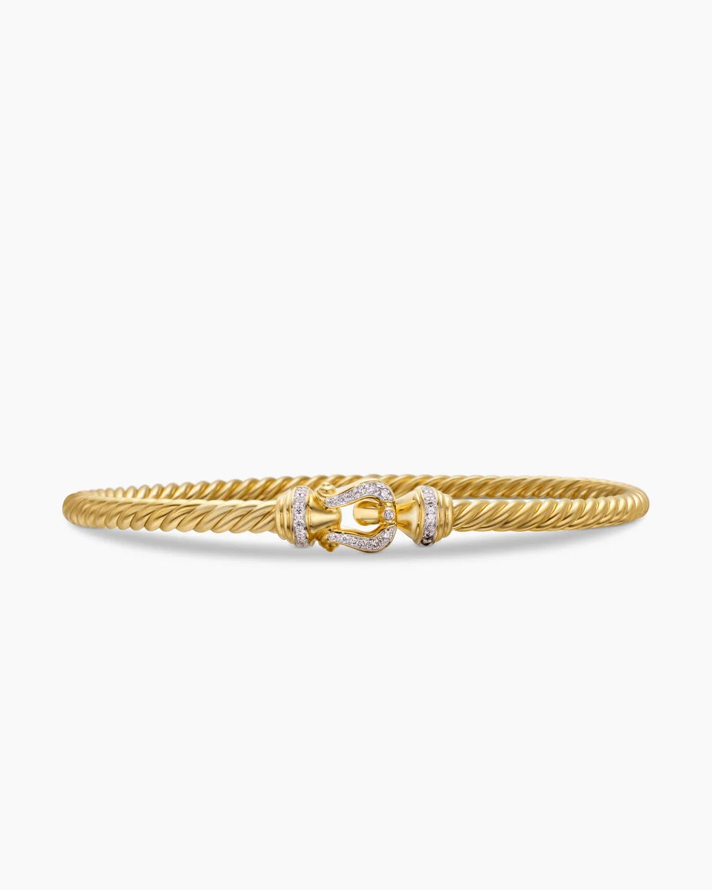 BUCKLE CABLESPIRA® BRACELET 18K Yellow Gold with Diamonds, 3.5mm