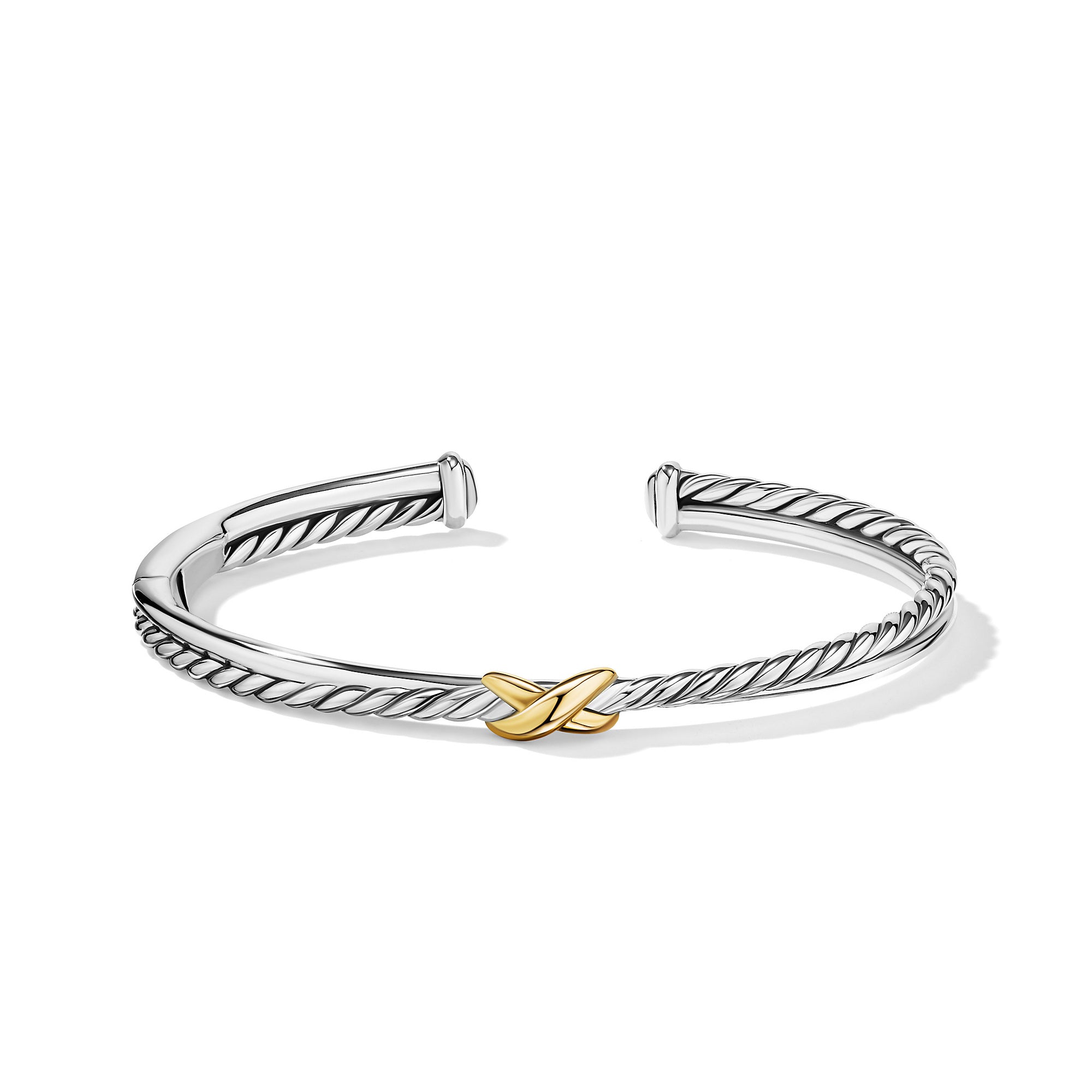 David Yurman Petite X Center Station Bracelet with 18k Gold- B16890S8