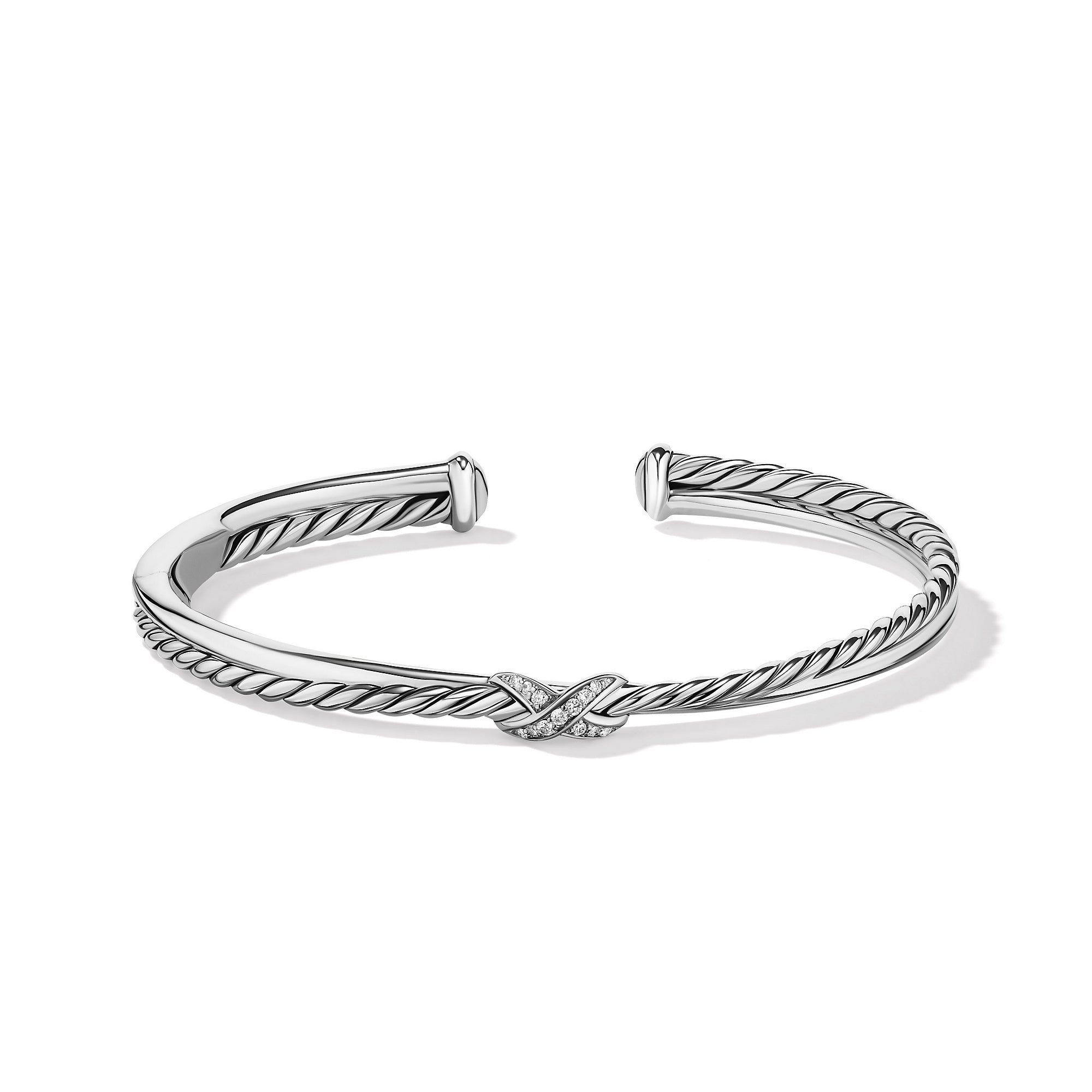 David Yurman Petite X Center Station Bracelet with Diamonds- B16890DSSADI