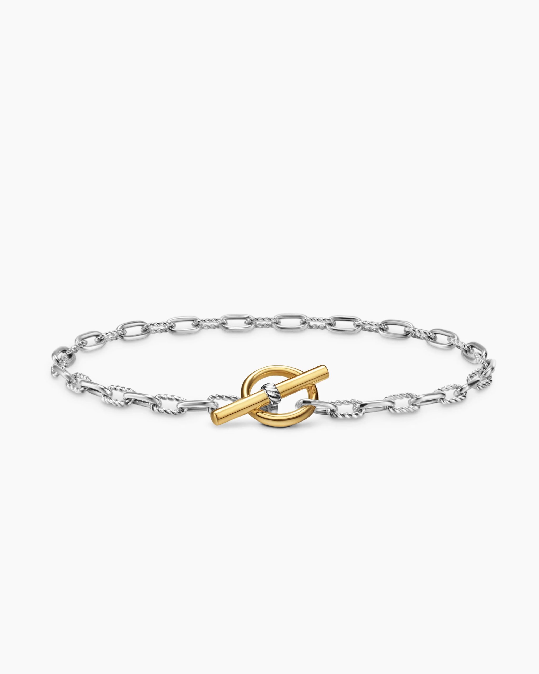 DY Madison® Toggle Chain Bracelet Sterling Silver with 18K Yellow Gold, 3mm