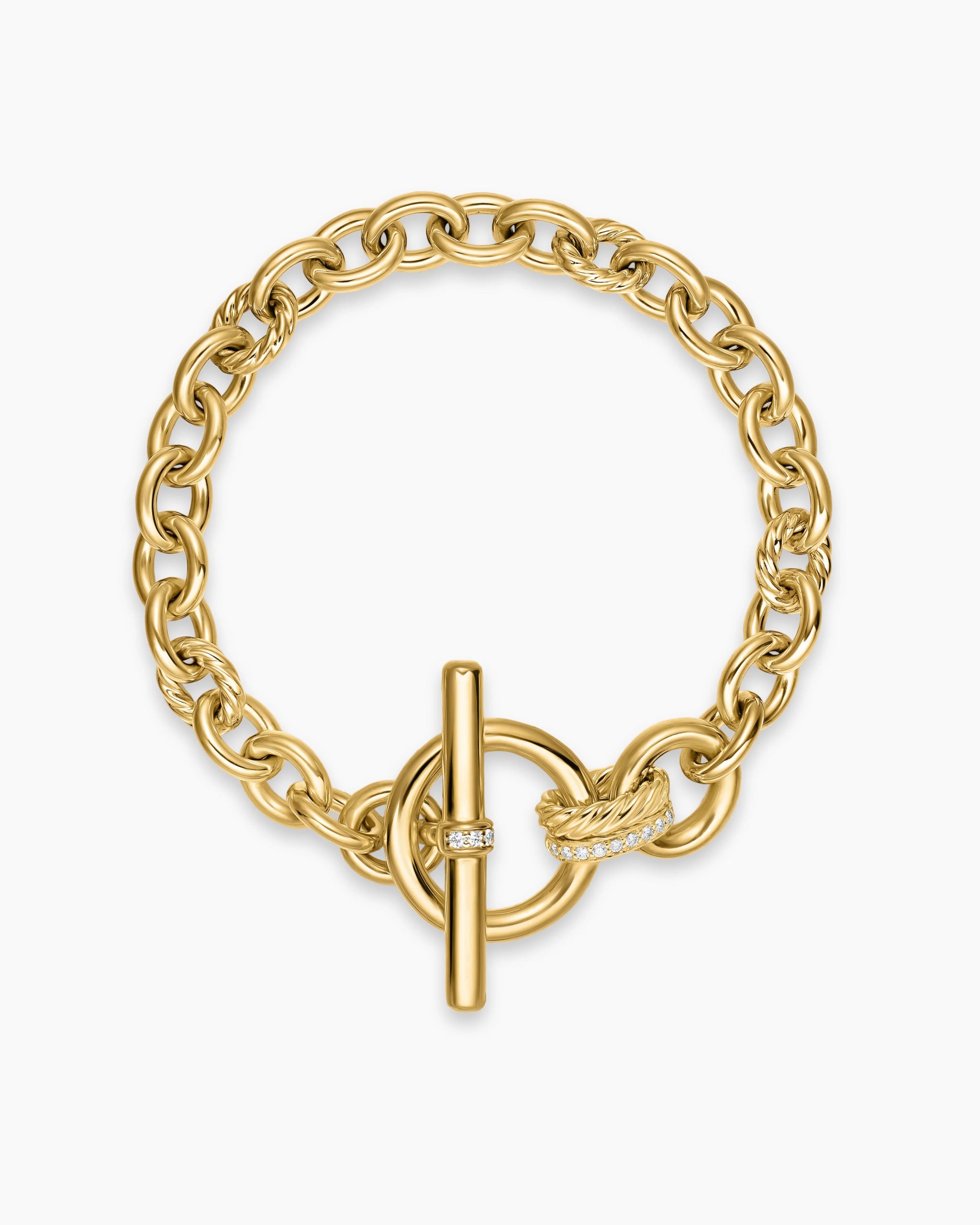 DY Mercer® Toggle Chain Bracelet 18K Yellow Gold with Diamonds, 8mm