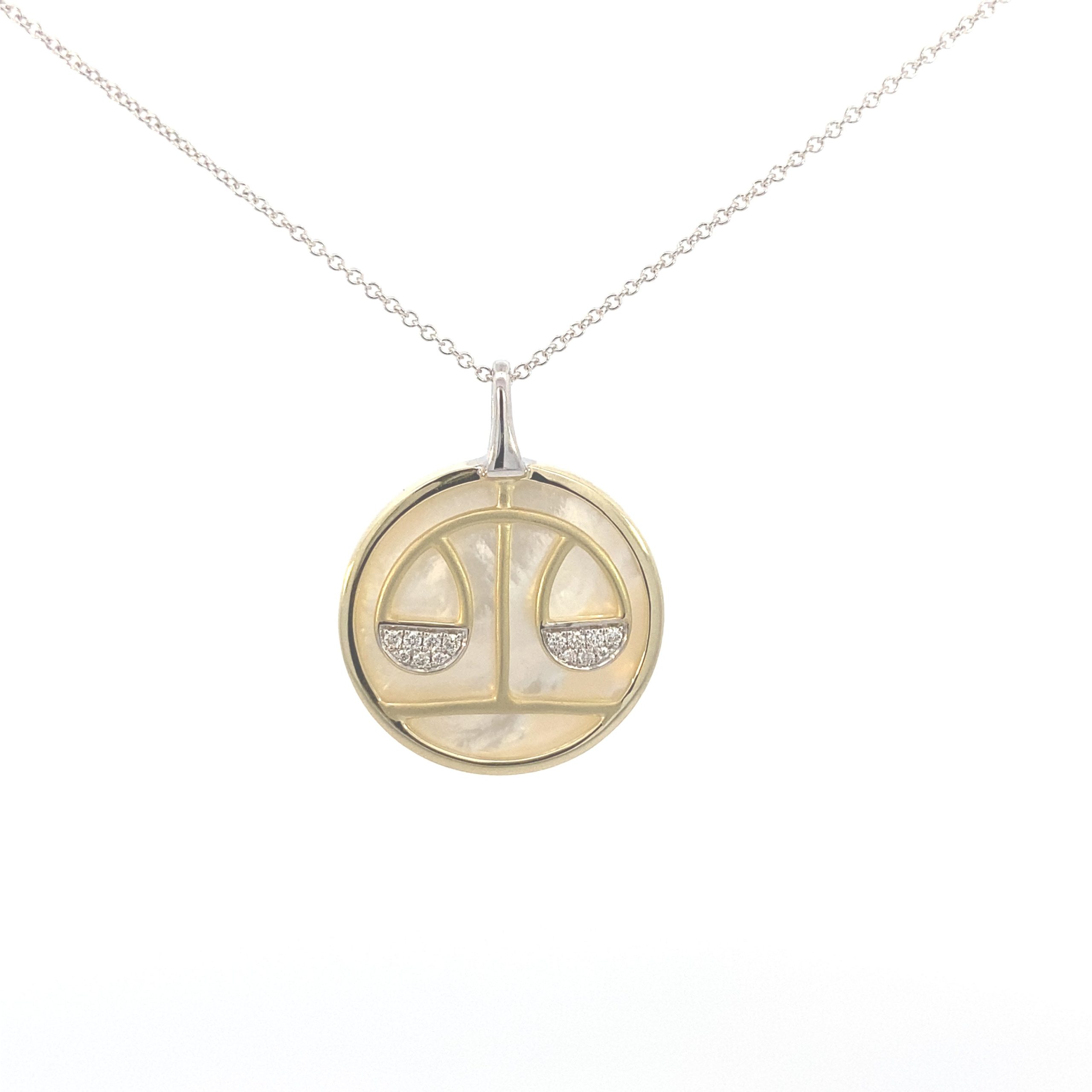 Zeghani 14K Diamond Zodiac Sign Constellation Pendant - Libra