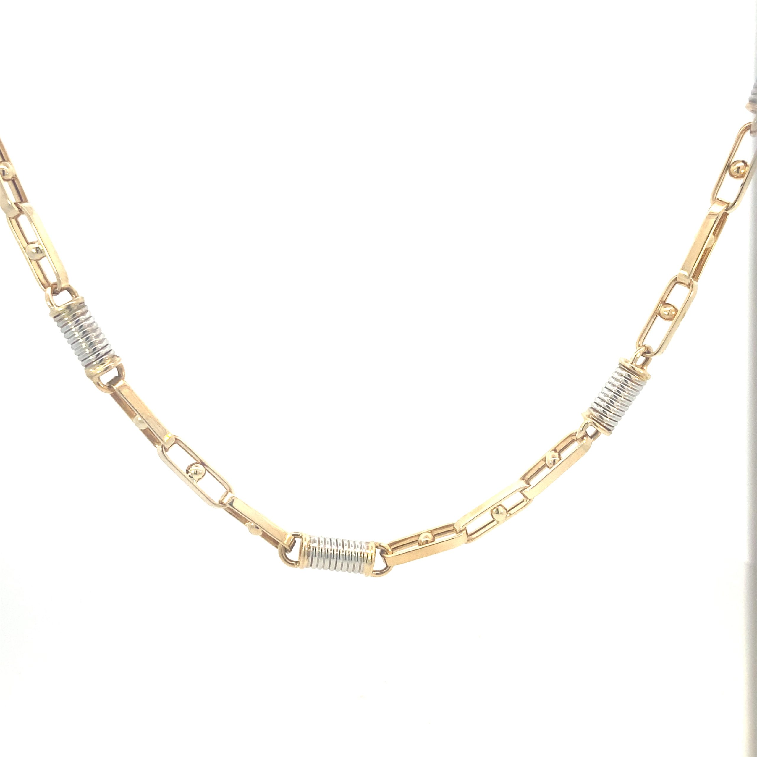 14K Gold Cilinder Link 2/t Chain