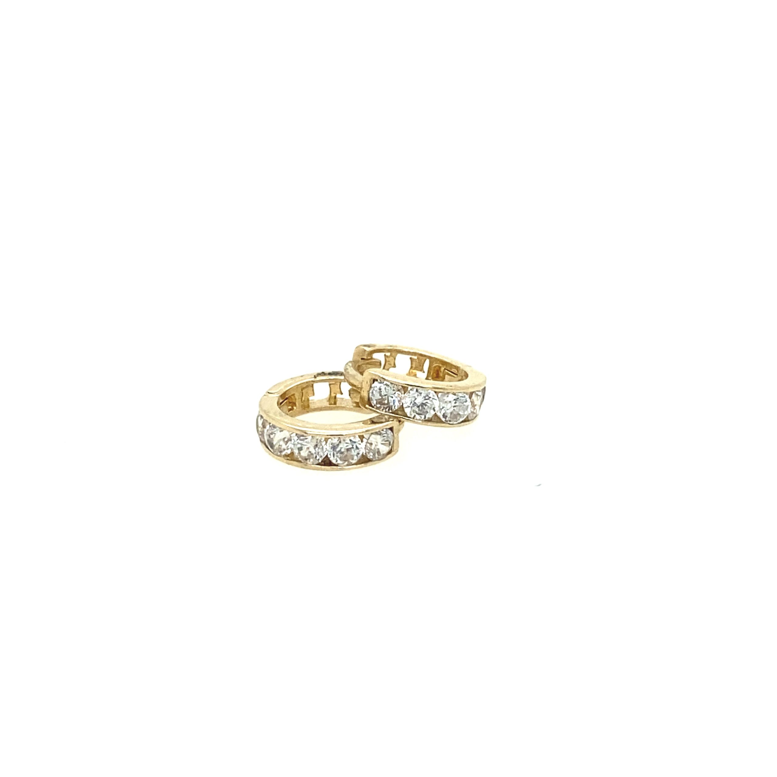 14K TINY HOOPS EARRINGS CZ