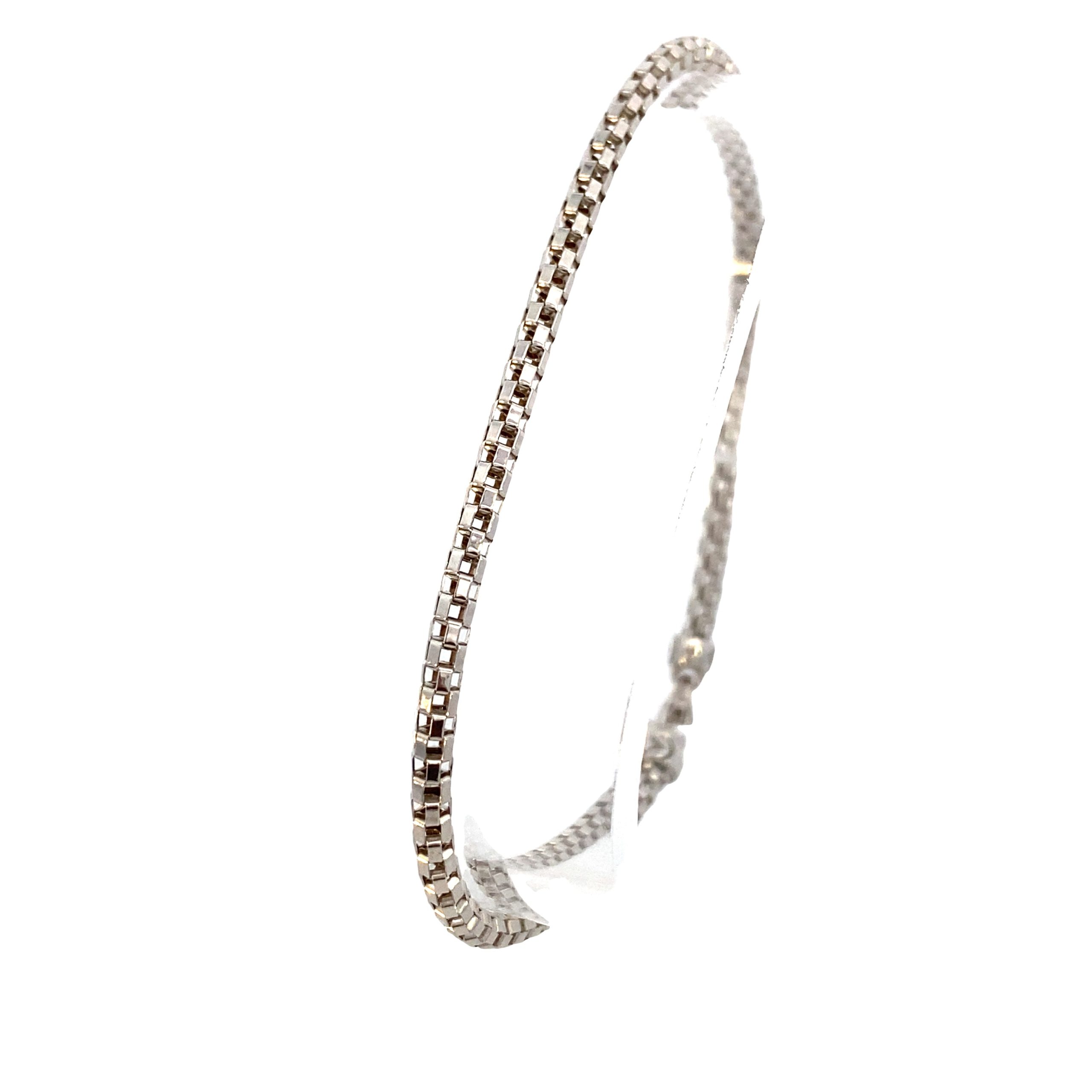 14K White Gold Mesh Bracelet