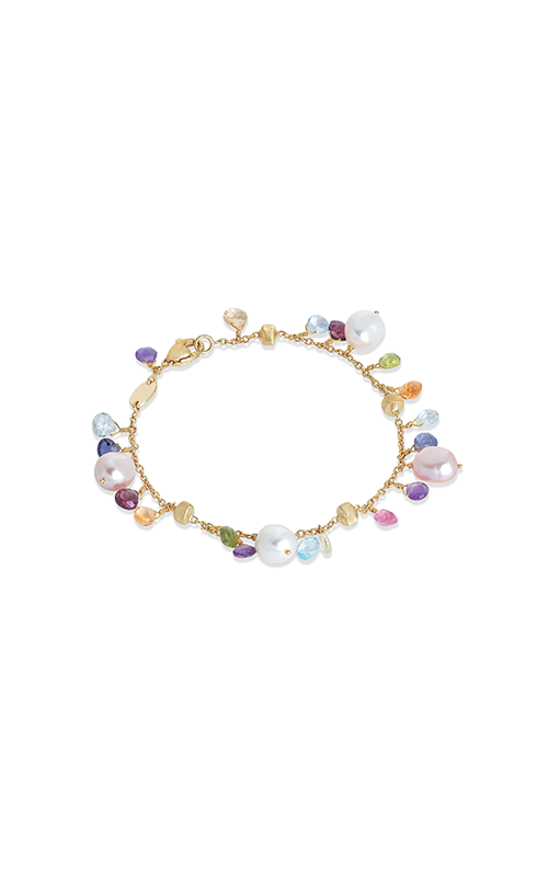 MARCO BICEGO 18K YELLOW GOLD MIXED GEM & PEARL BRACELET