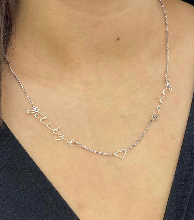Custom 3 Name Sterling Silver
