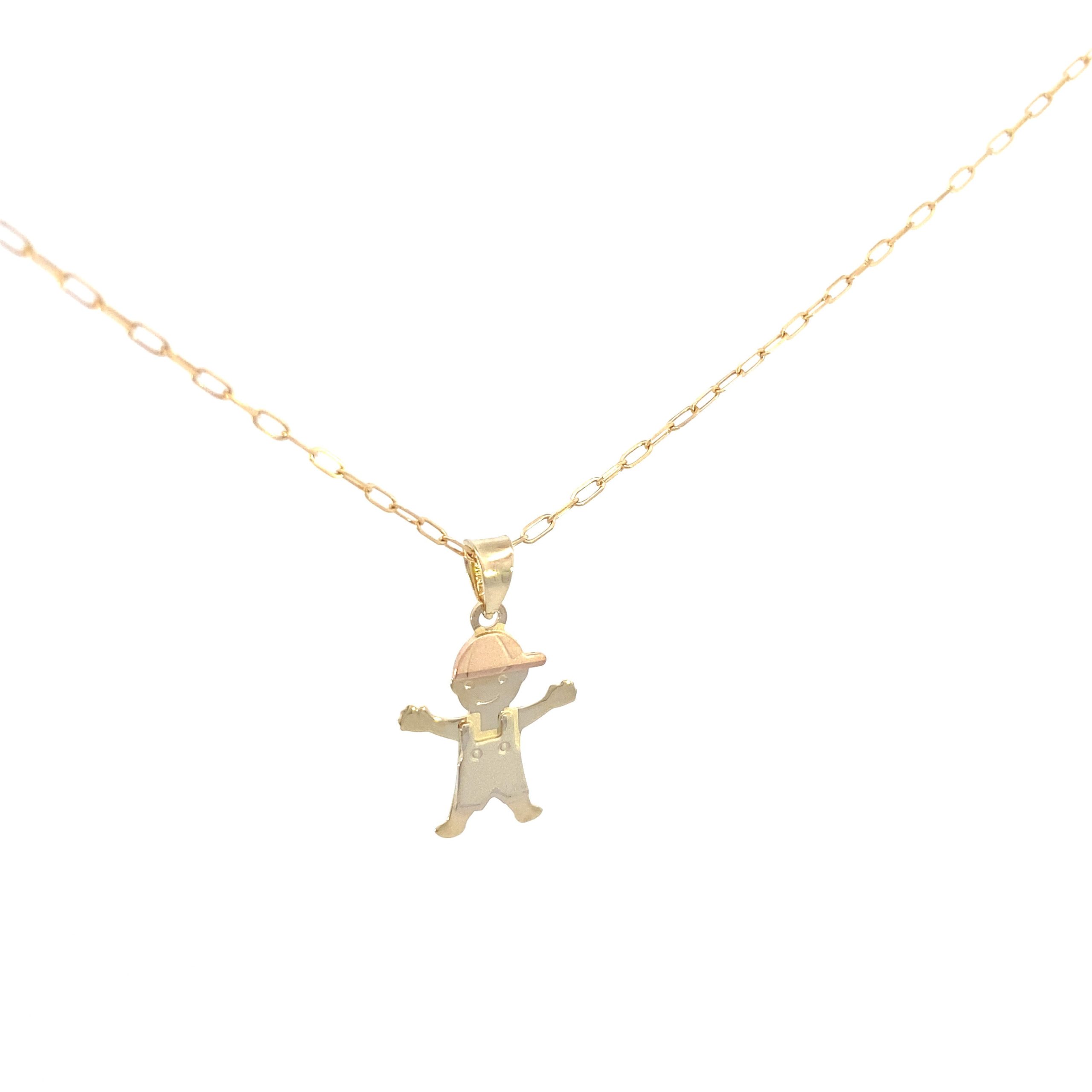 14K Gold 3/C Boy Pendant