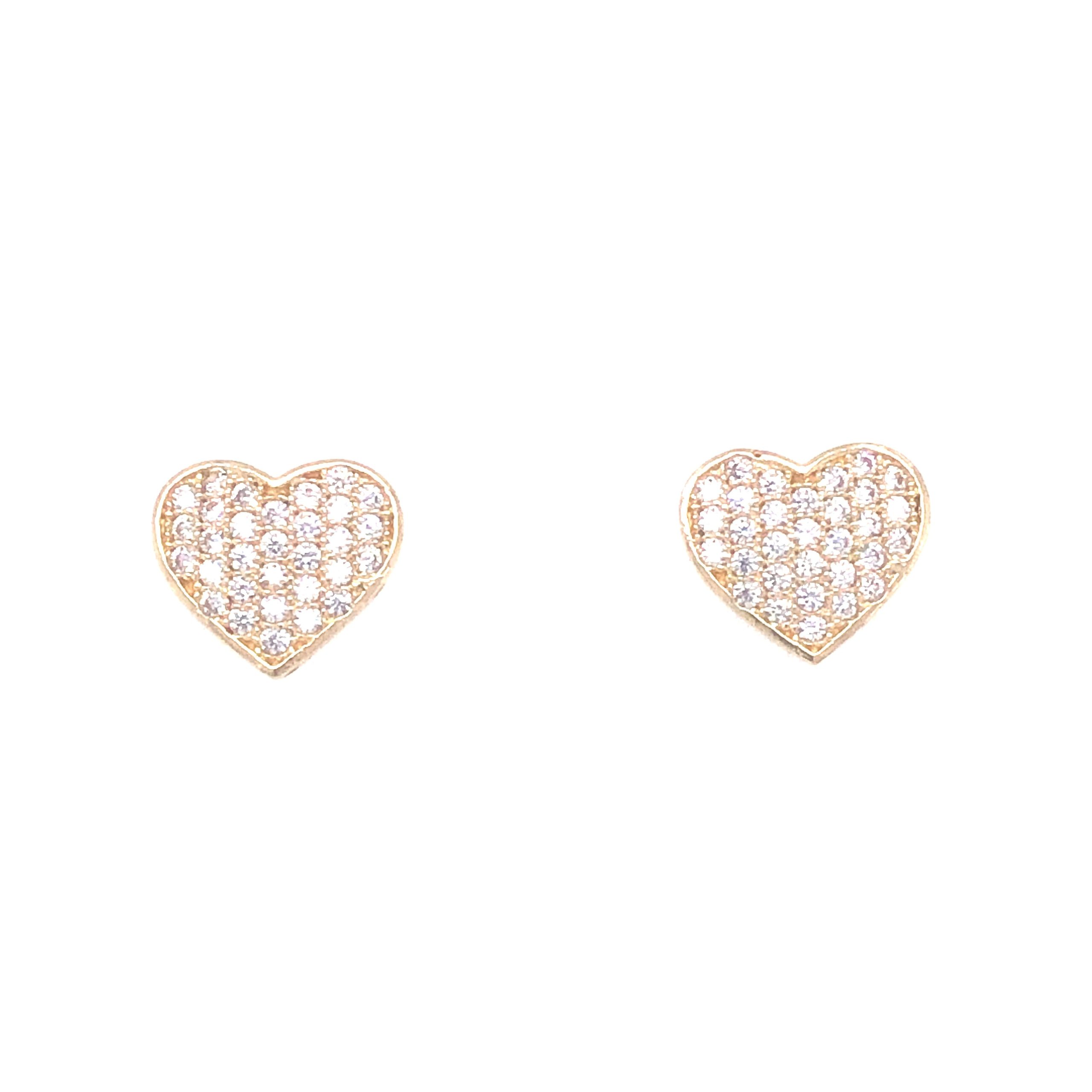 14k Earrings Heart With CZ
