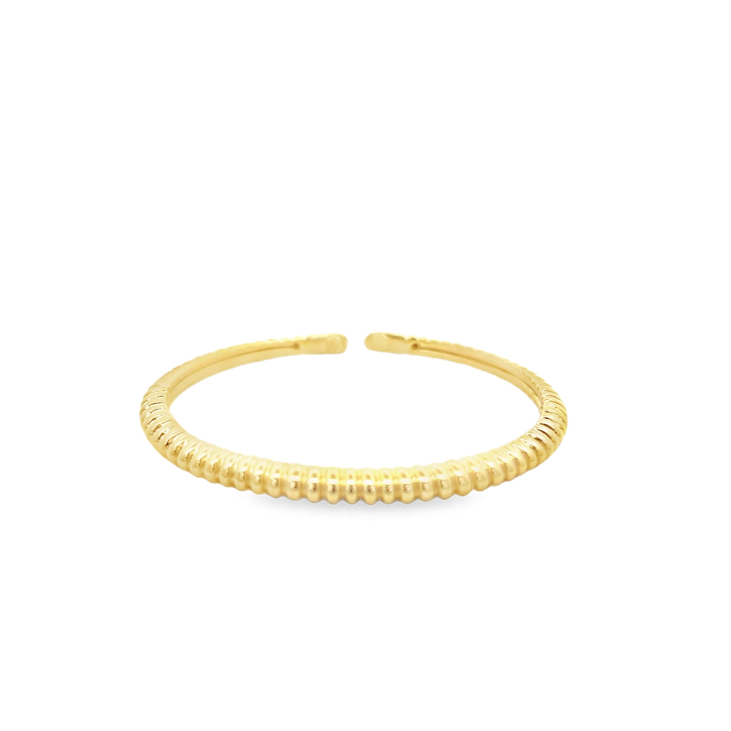14K Gold Ribbed Cuff