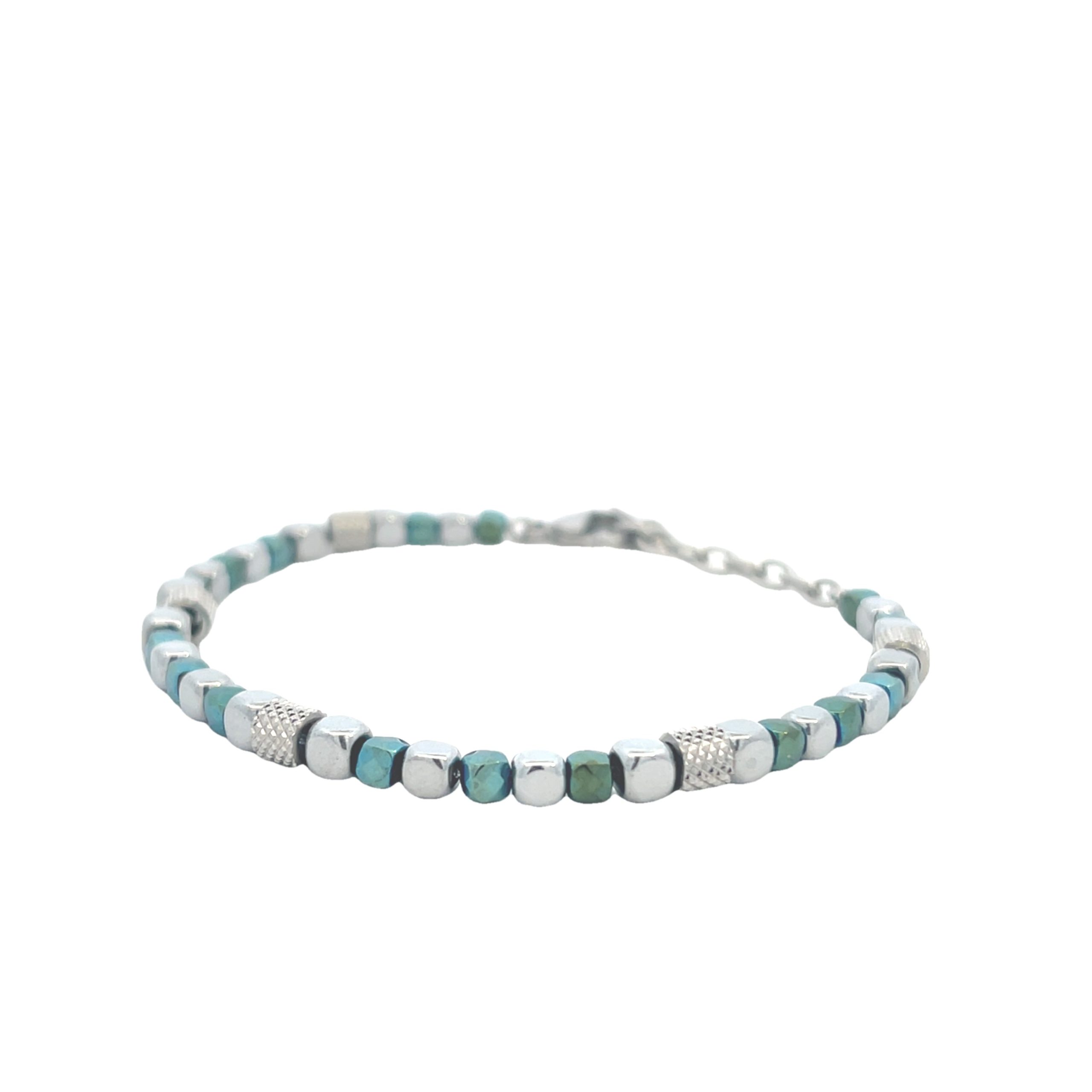 Hector by Marcello Pane Steel & Green Beads