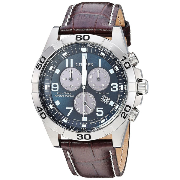 Citizen Men's BL5551-06L Eco-Drive Chronograph Brown Leather Watch