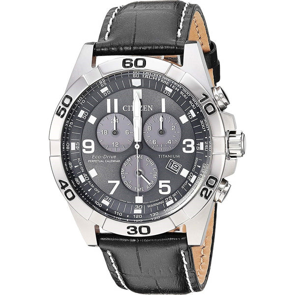 Citizen Men's BL5551-14H Eco-Drive Chronograph Black Leather Watch