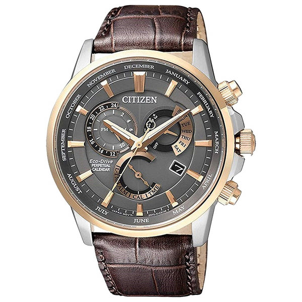 Citizen Men's BL8148-11H Eco-Drive Brown Leather Watch