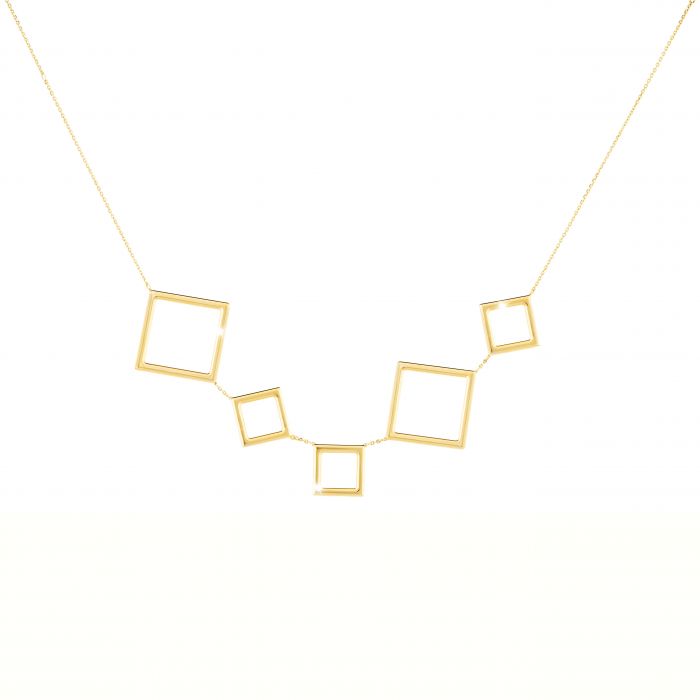 Ludi Choker Necklace with Five Squares