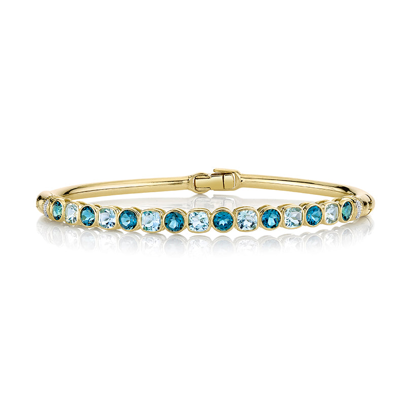 Sloane Street 18k Yellow Gold London Blue & Sky Blue Topaz Alternating Bracelet- SS-B018H-LB-BTSK-WDCB-Y