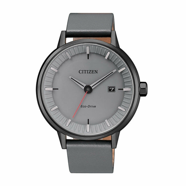 Citizen Men's BM7375-18H Eco-Drive Grey Leather Watch