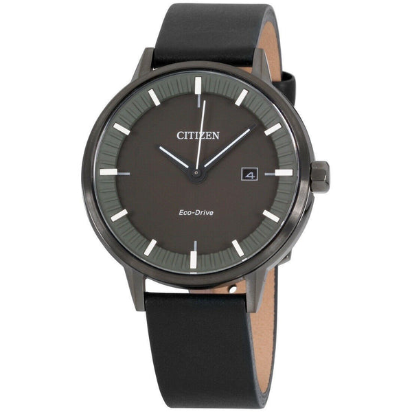 Citizen Men's BM7377-12X Eco-Drive Black Leather Watch