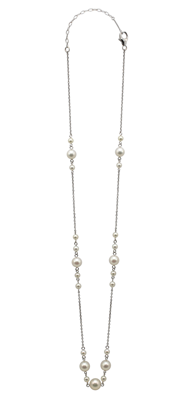 Baggins 14k White Gold 3-6.5mm Akoya Pearl Necklace- BNSRI-183