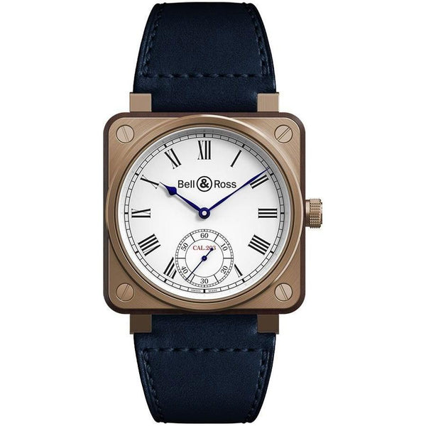 Bell & Ross Men's BR01-CM-203-B-V-064 Aviation Instruments Navy Blue Leather Watch