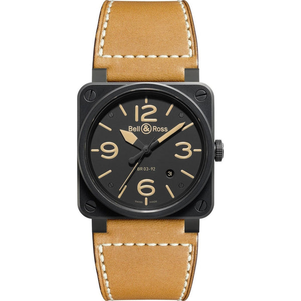 Bell & Ross Men's BR0392-HERITAGE-CE Heritage Brown Leather Watch