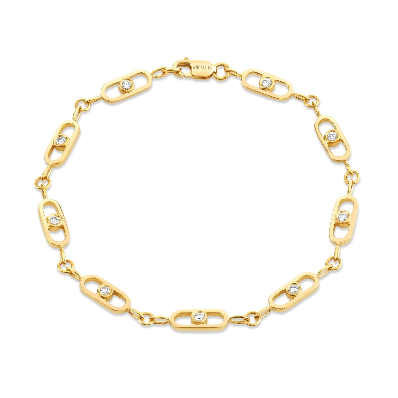 BR520M Streamlined Infinity Bracelet In 14 Karat Yellow Gold