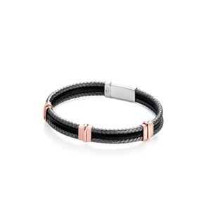 Marcello Pane Mens Bracelet 925 and Leather