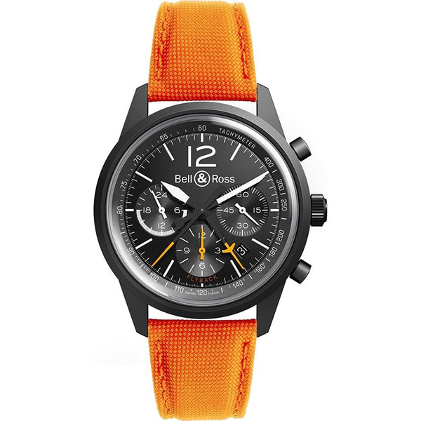 Bell & Ross Men's BRV126-FLY-BB-SCS Vintage Original Chronograph Orange Canvas Watch