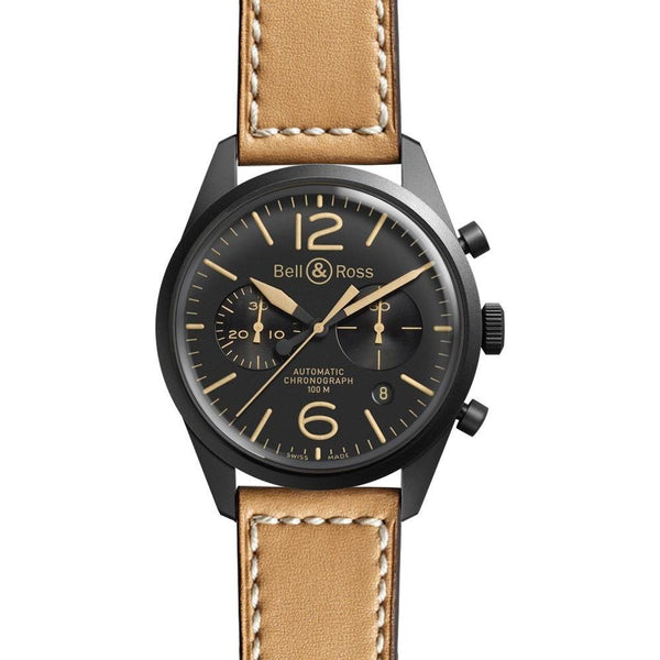 Bell & Ross Men's BRV126-HERITAGE Vintage Original Chronograph Brown Leather Watch