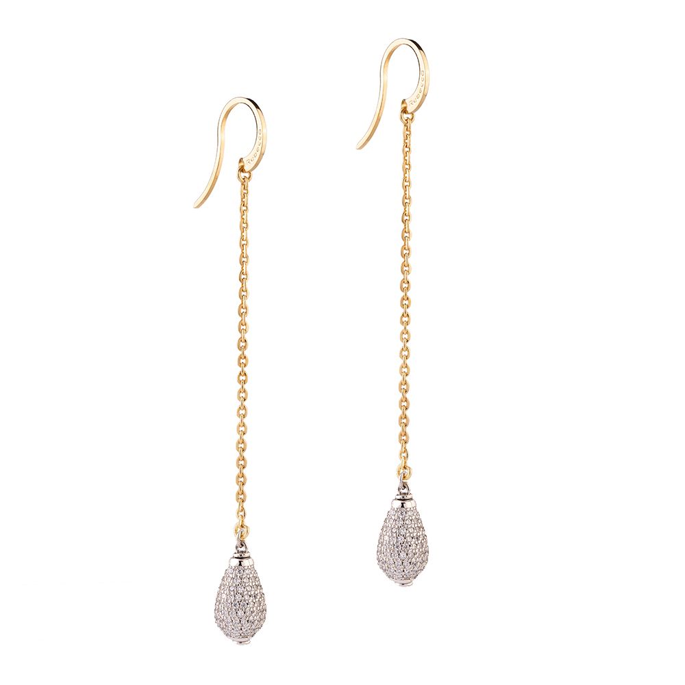 Tulipe Long Teardrop CZ Earring