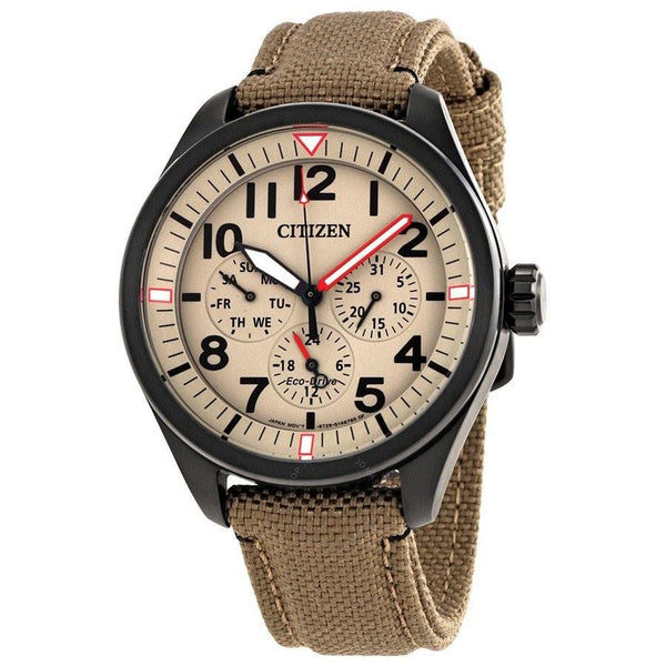 Citizen Men's BU2055-08X Chandler Chronograph Beige Khaki Nylon Watch
