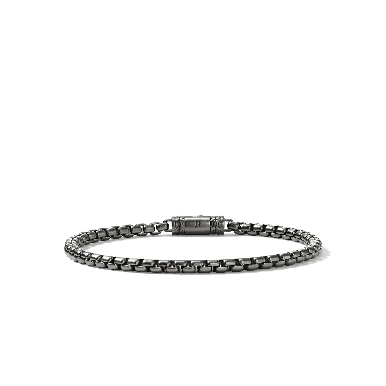 Box Chain Bracelet, Dark Silver, 3.7MM