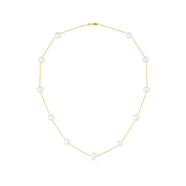 Baggins 14k Yellow Gold Akoya Cultured Pearl Necklace - BNGL-8085G-14KW