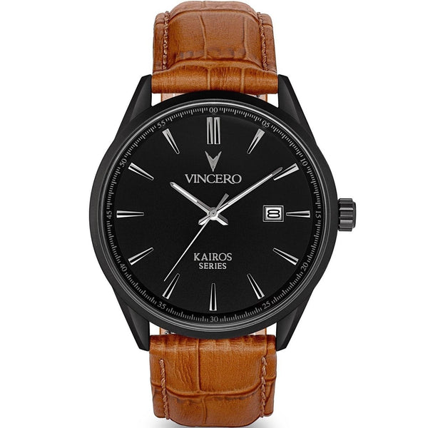 Vincero Men's BlaB-Tan-K17 Kairos Brown Leather Watch