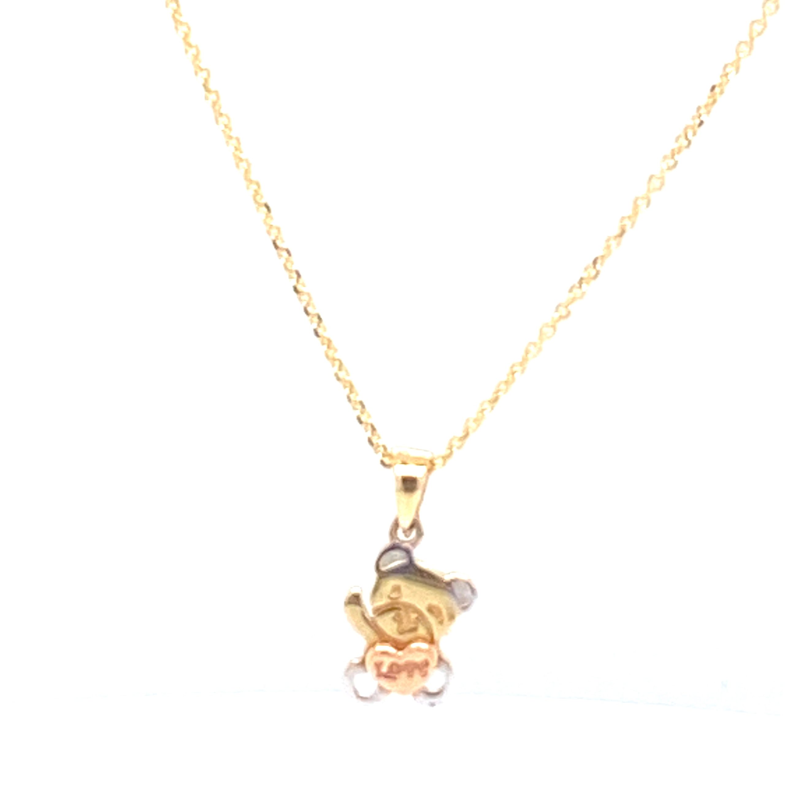 Small Tri-Color Bear Pendant