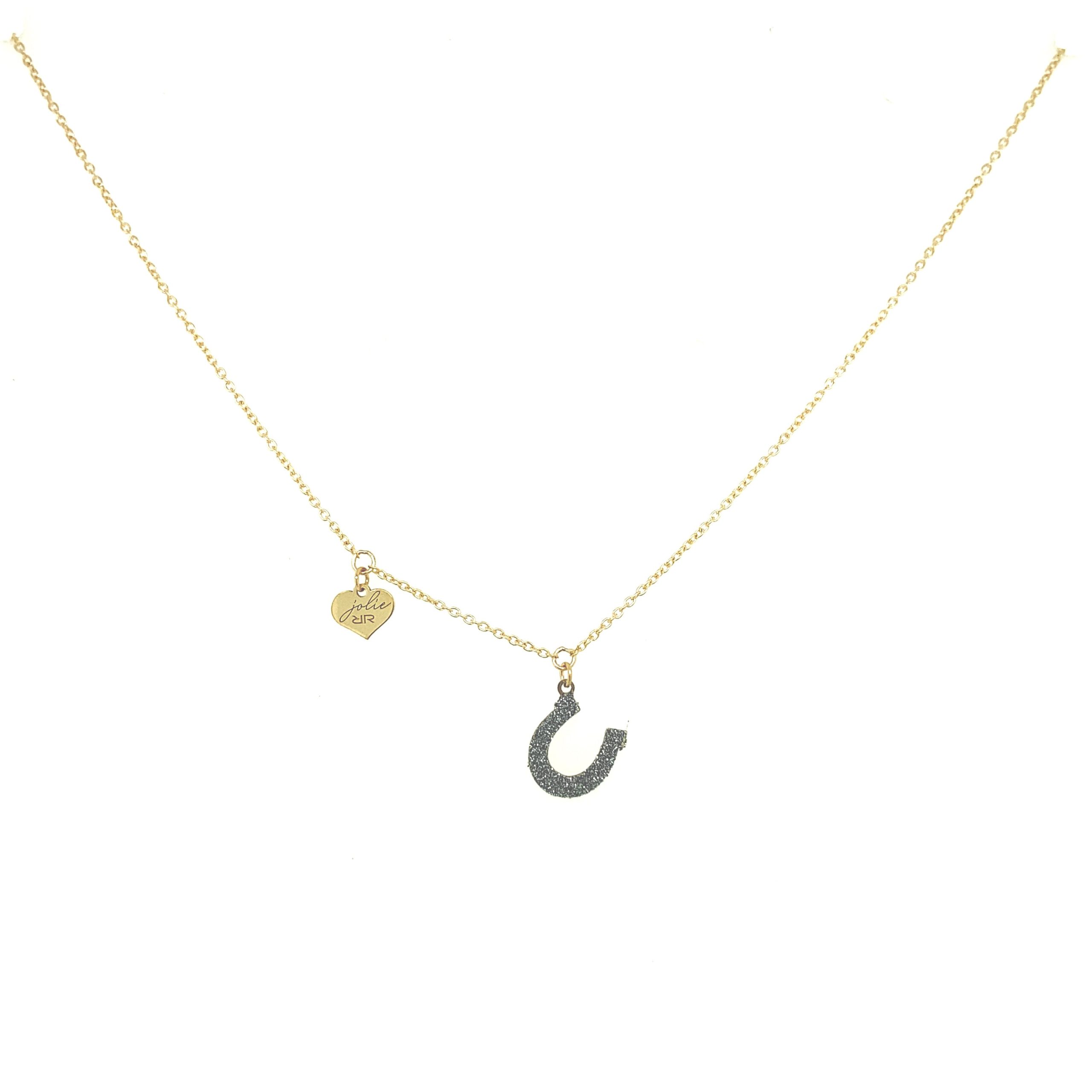 Horseshoe Gold Diamond Dust Necklace