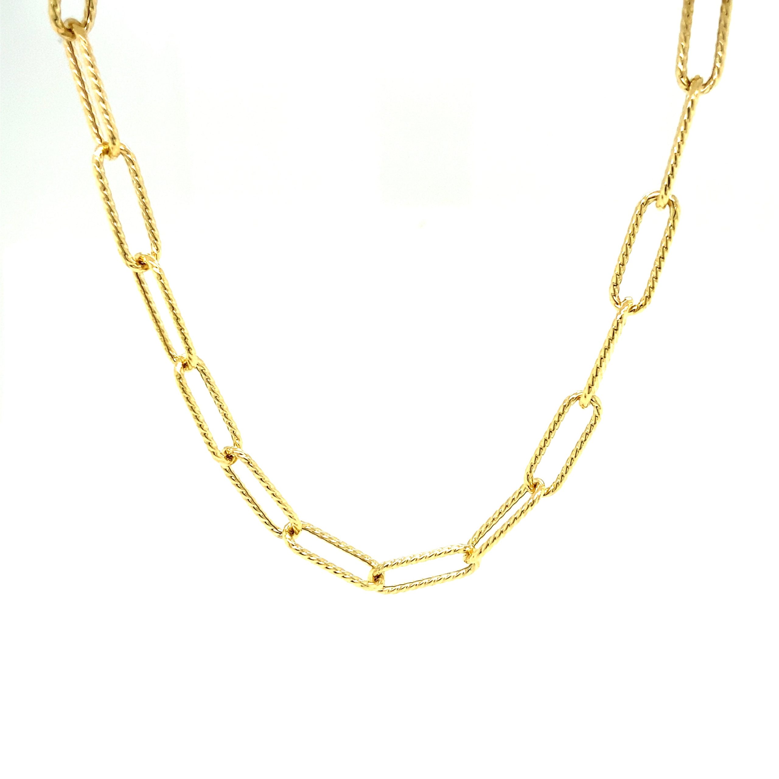 14K Gold Distorted Link Women Chain