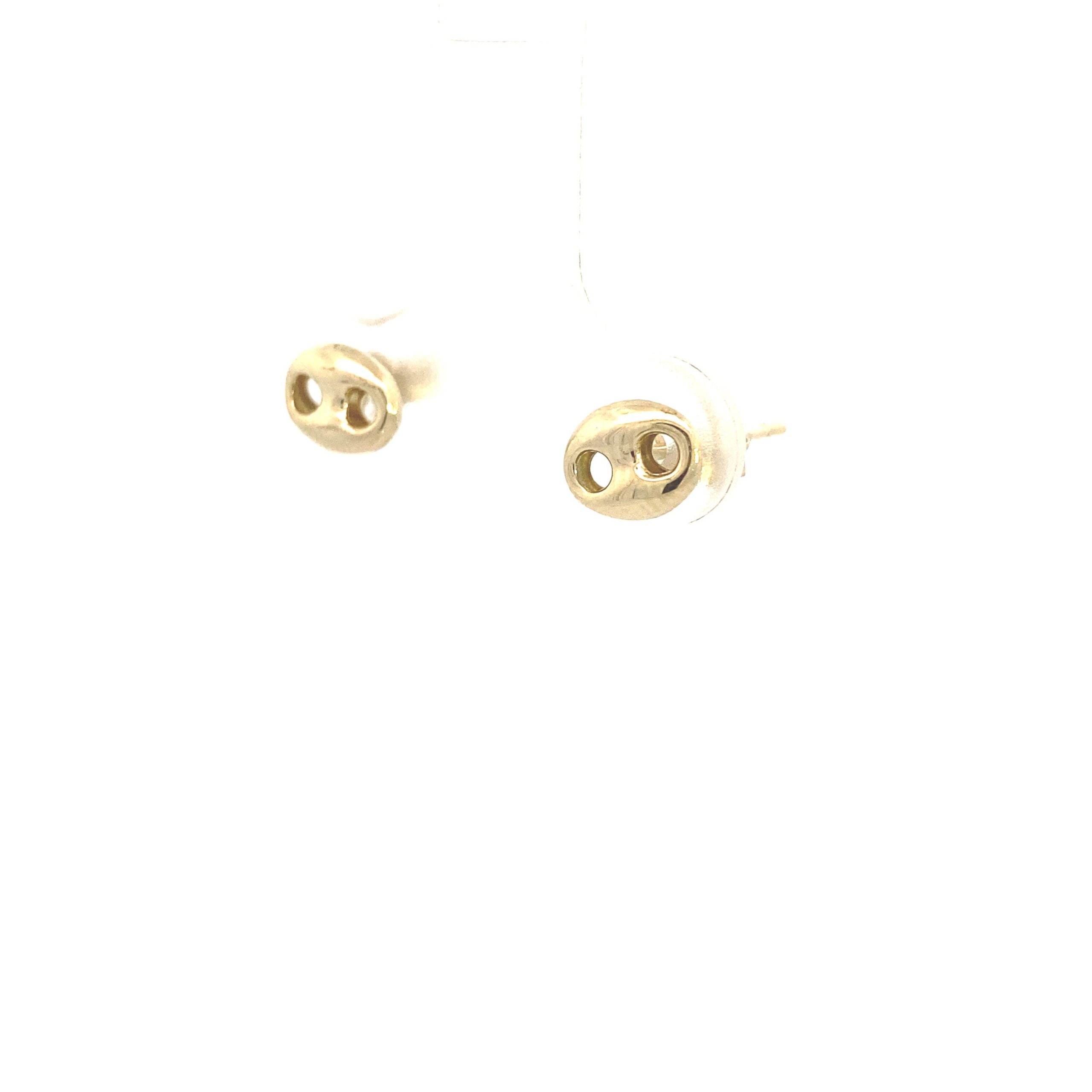 14K Gold Puff Mariner Links Studs