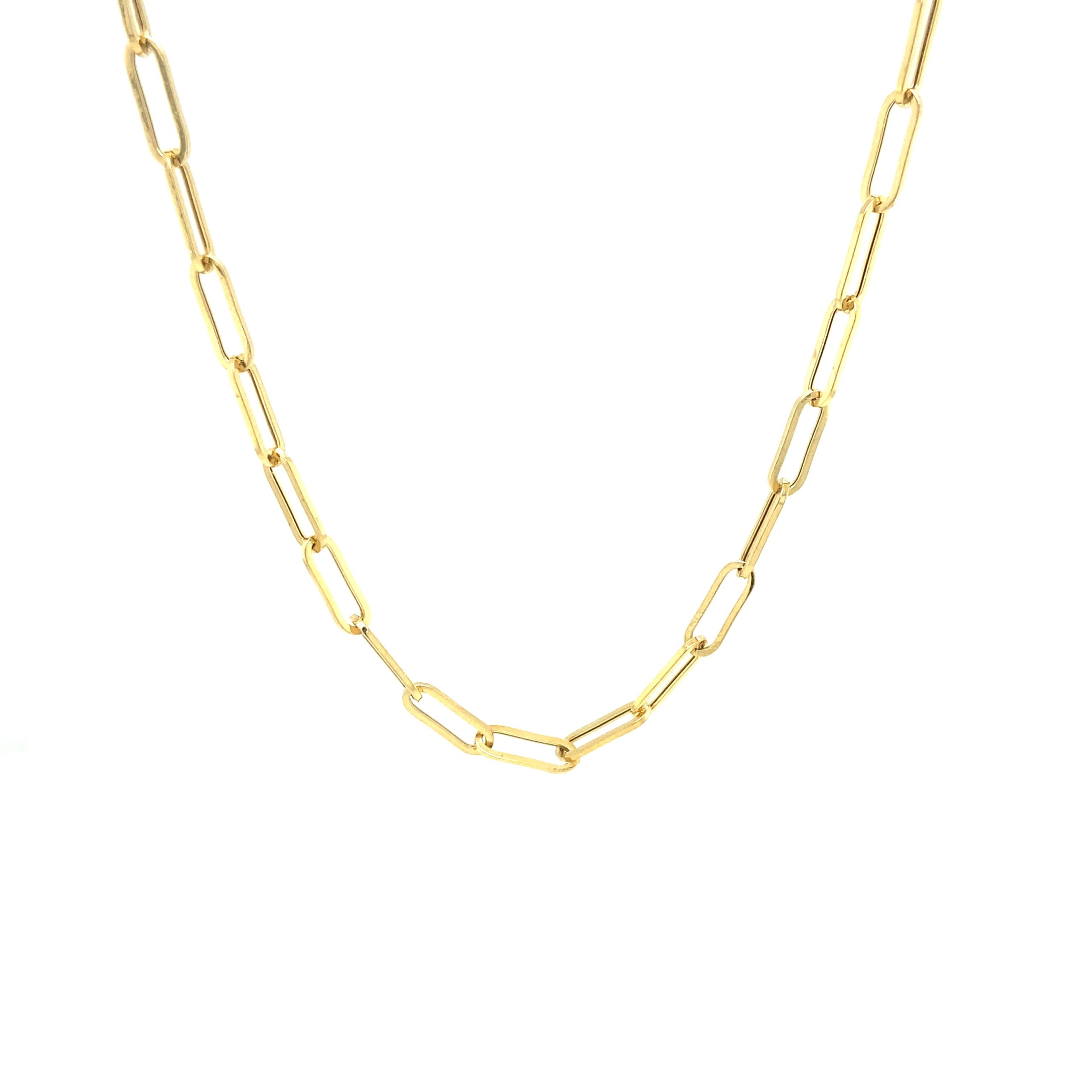 14K Small Paper Clip Necklace