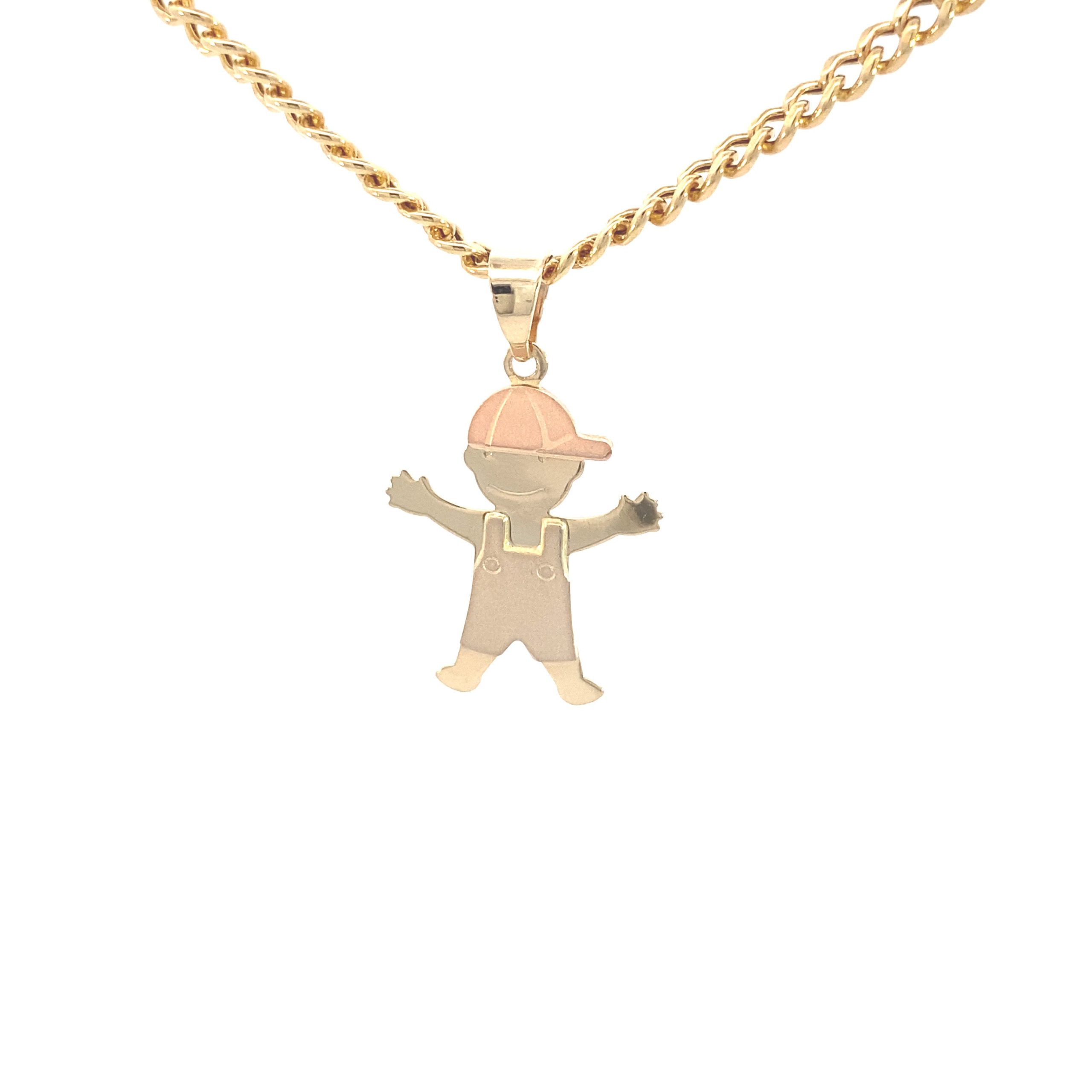 14K Gold Boy 3C Pendant