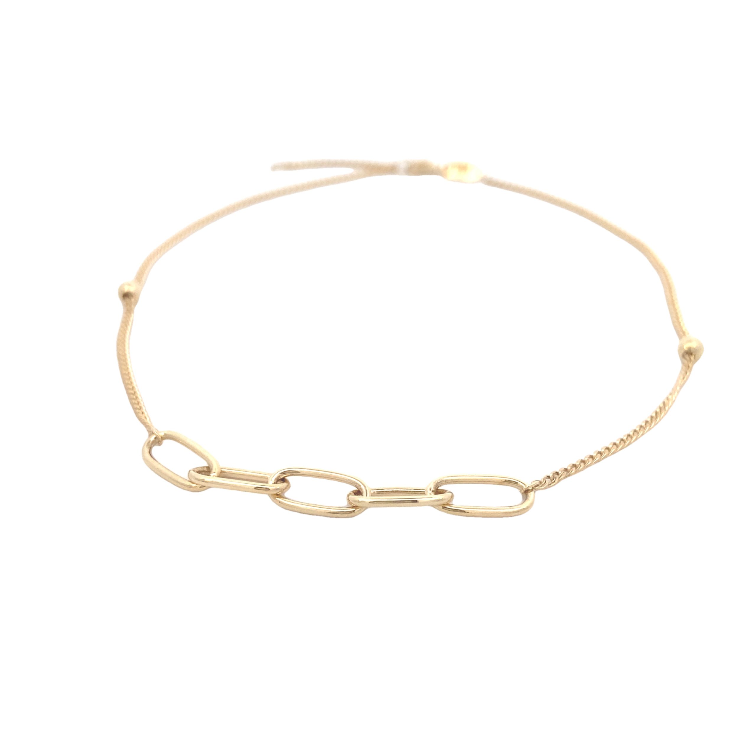 14K Gold Link Chain Anklet Bracelet