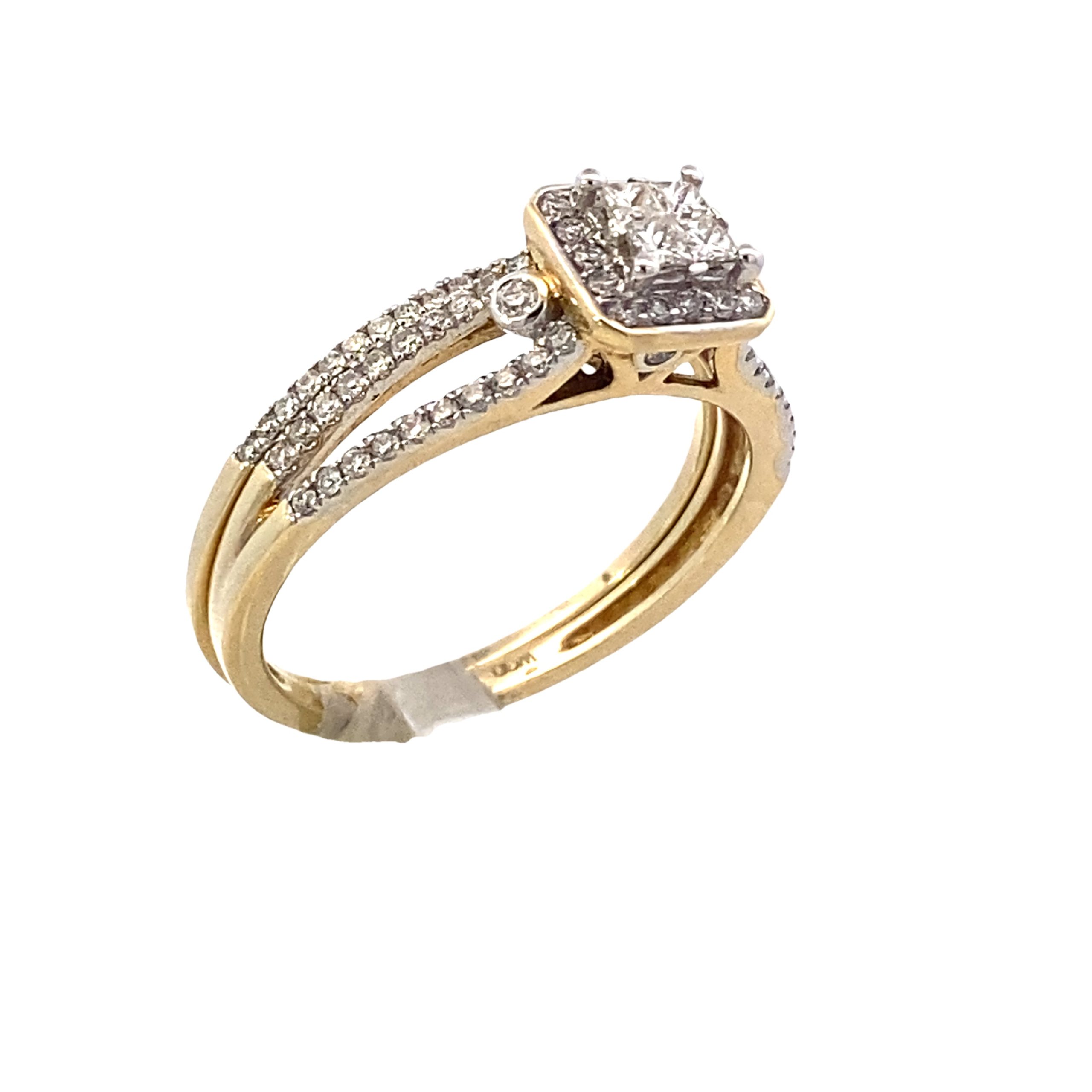 14K Gold Diamond Bridal Ring 0.46ct