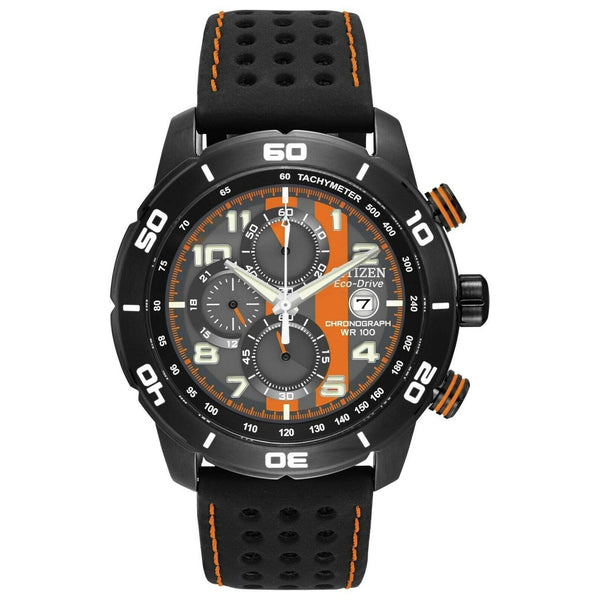 Citizen Men's CA0467-11H Primo Chronograph Black Leather Watch