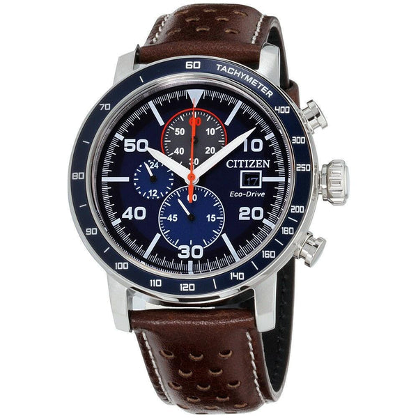 Citizen Men's CA0648-09L Brycen Chronograph Brown Leather Watch