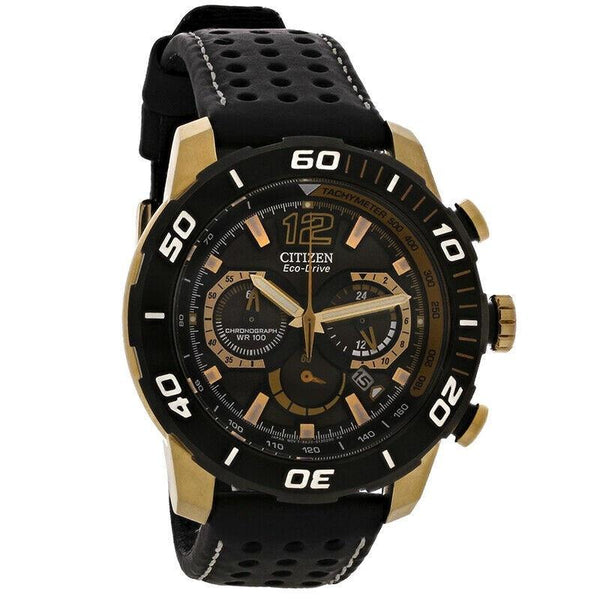 Citizen Men's CA4083-03E Primo Chronograph Black Leather Watch
