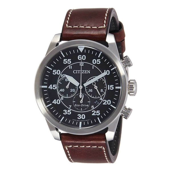 Citizen Men's CA4210-16E Eco-Drive Chronograph Brown Leather Watch