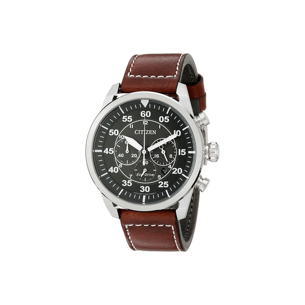 Citizen Men's CA4210-24E Avion Chronograph Brown Leather Watch
