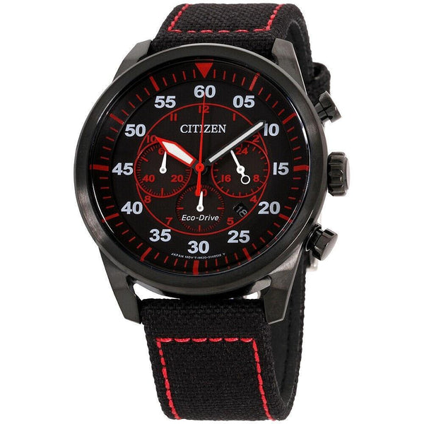 Citizen Men's CA4215-12E Eco-Drive Chronograph Black Canvas Watch