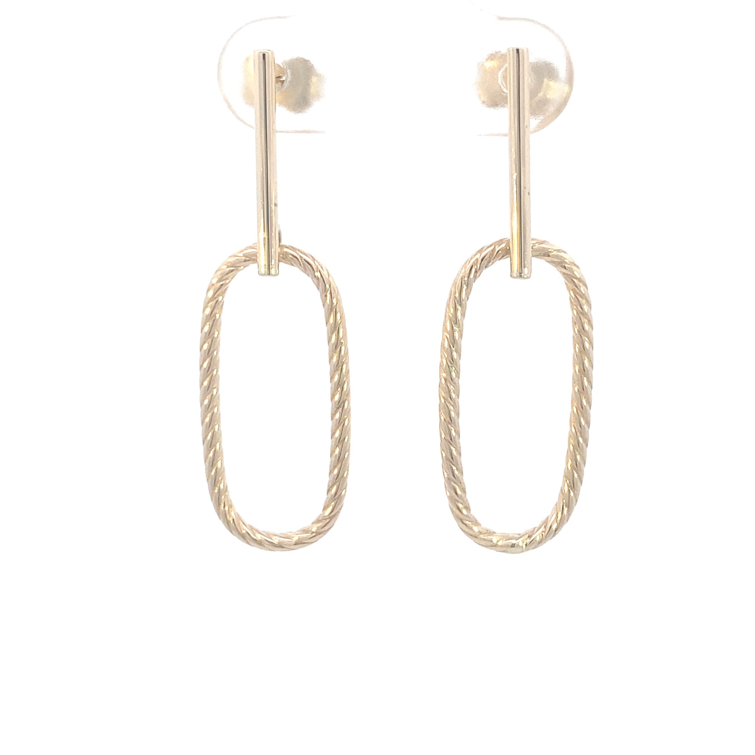 14K Gold Twist Long Earrings